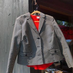 Absolutely adorable blazer coat by BODEN with red CUPIO long sleeve to go under